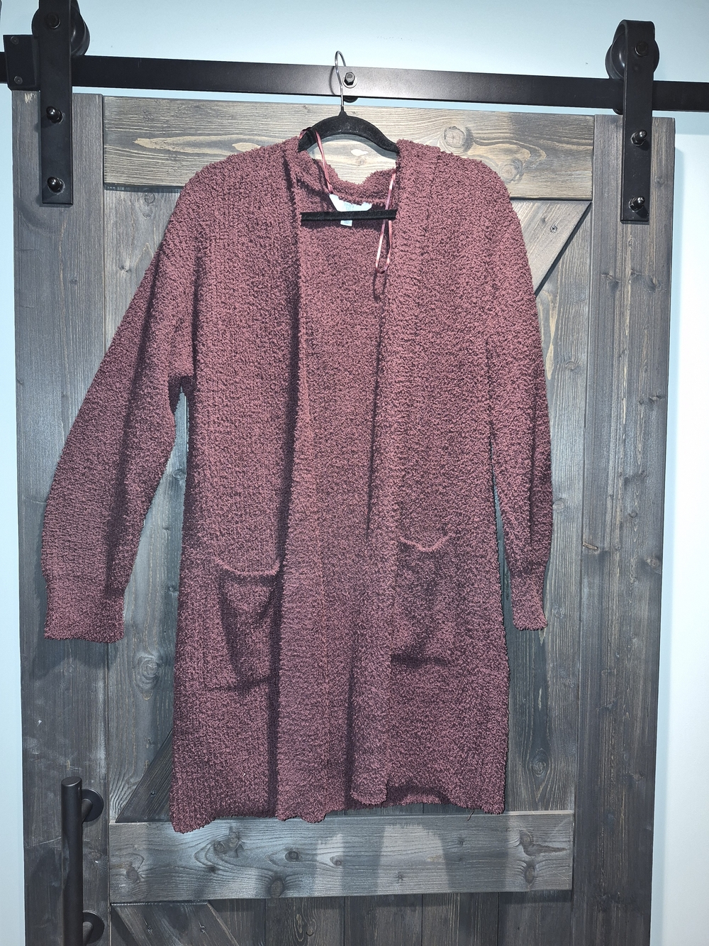 Time and Tru Open-Front Cardigan Sweater - Maroon